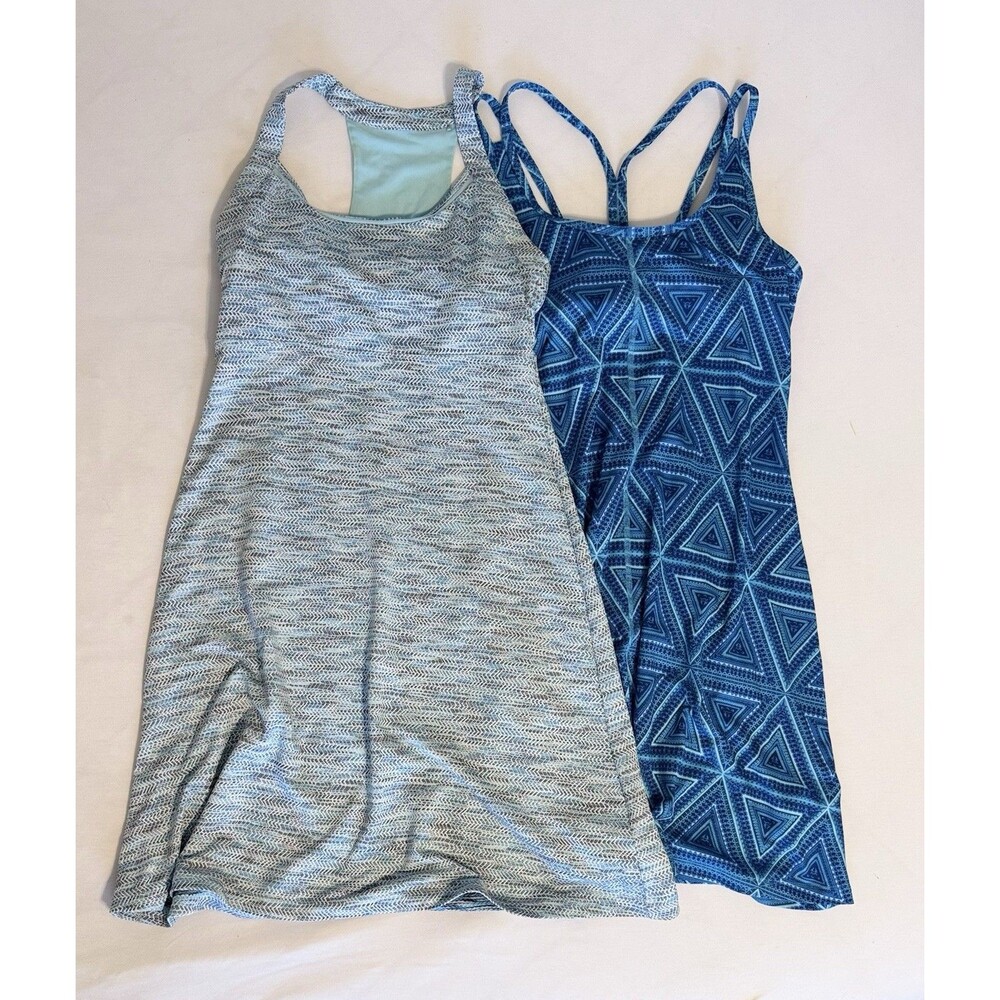 2 Racer Back Women's Small Active Dress Shelf Bra Blue Patagonia MPG Tennis Gym